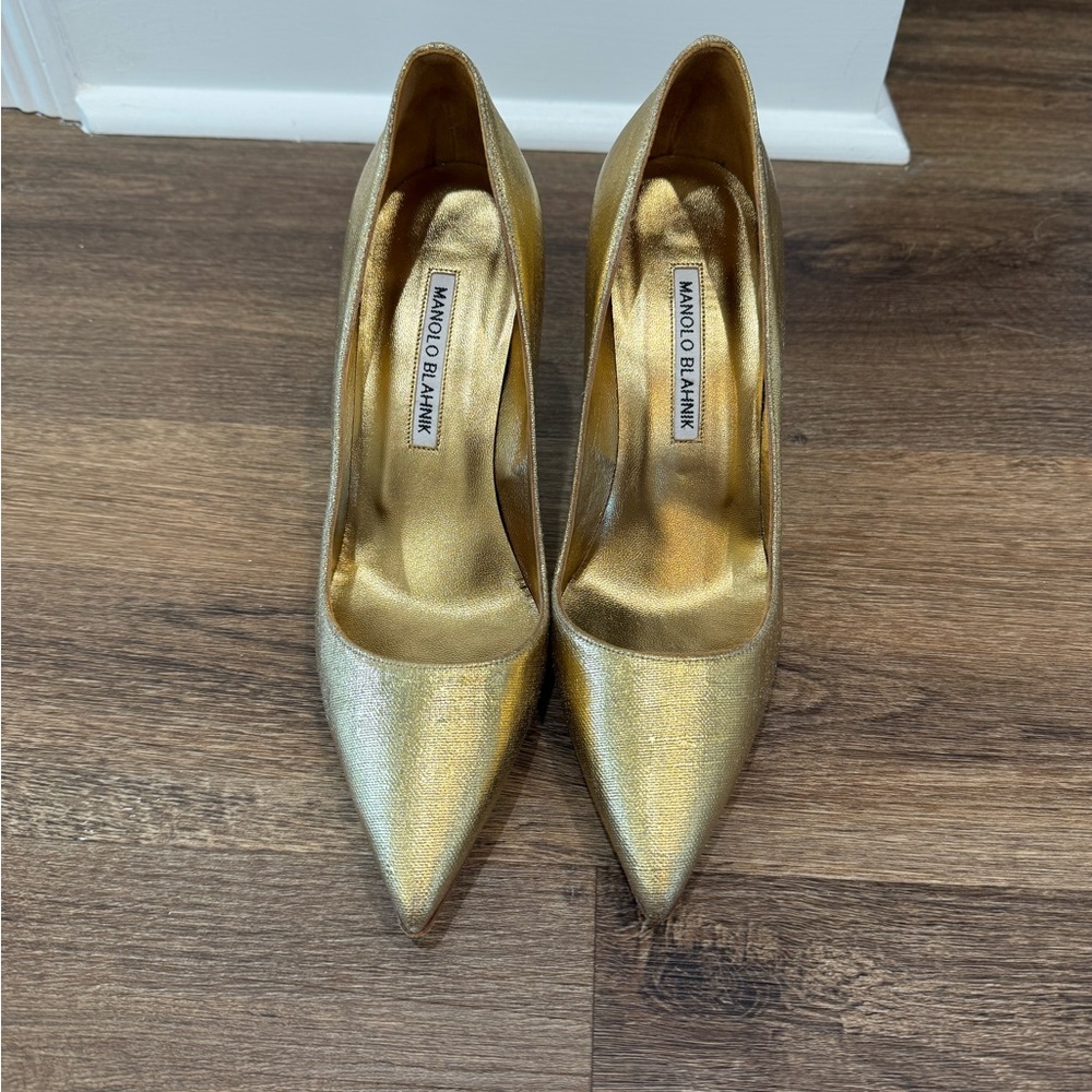 Manolo Blahnik Gold Women's Heels